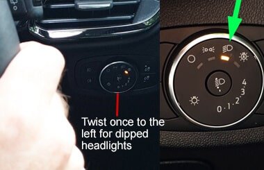 Headlights Symbol Ford Fiesta