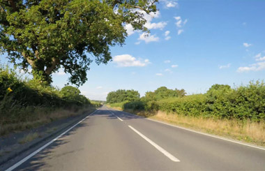 Driving on a country road