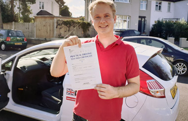 Simon's driving test pass